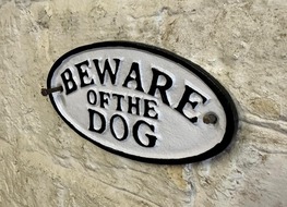 beware of the dog sign